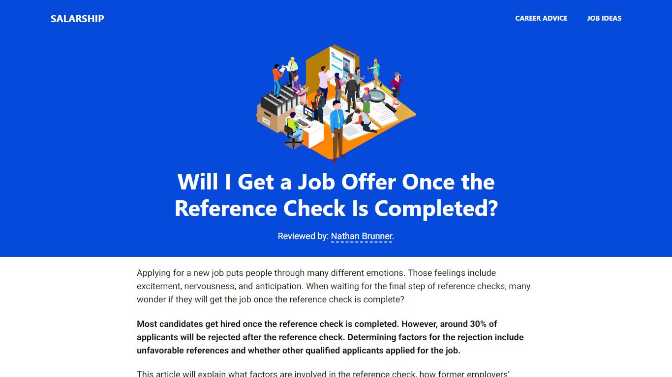 Will I Get a Job Offer Once the Reference Check Is Completed?