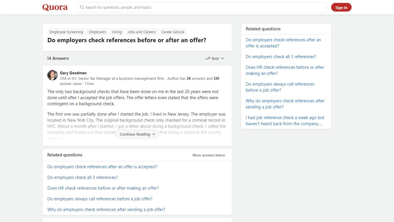 Do employers check references before or after an offer? - Quora